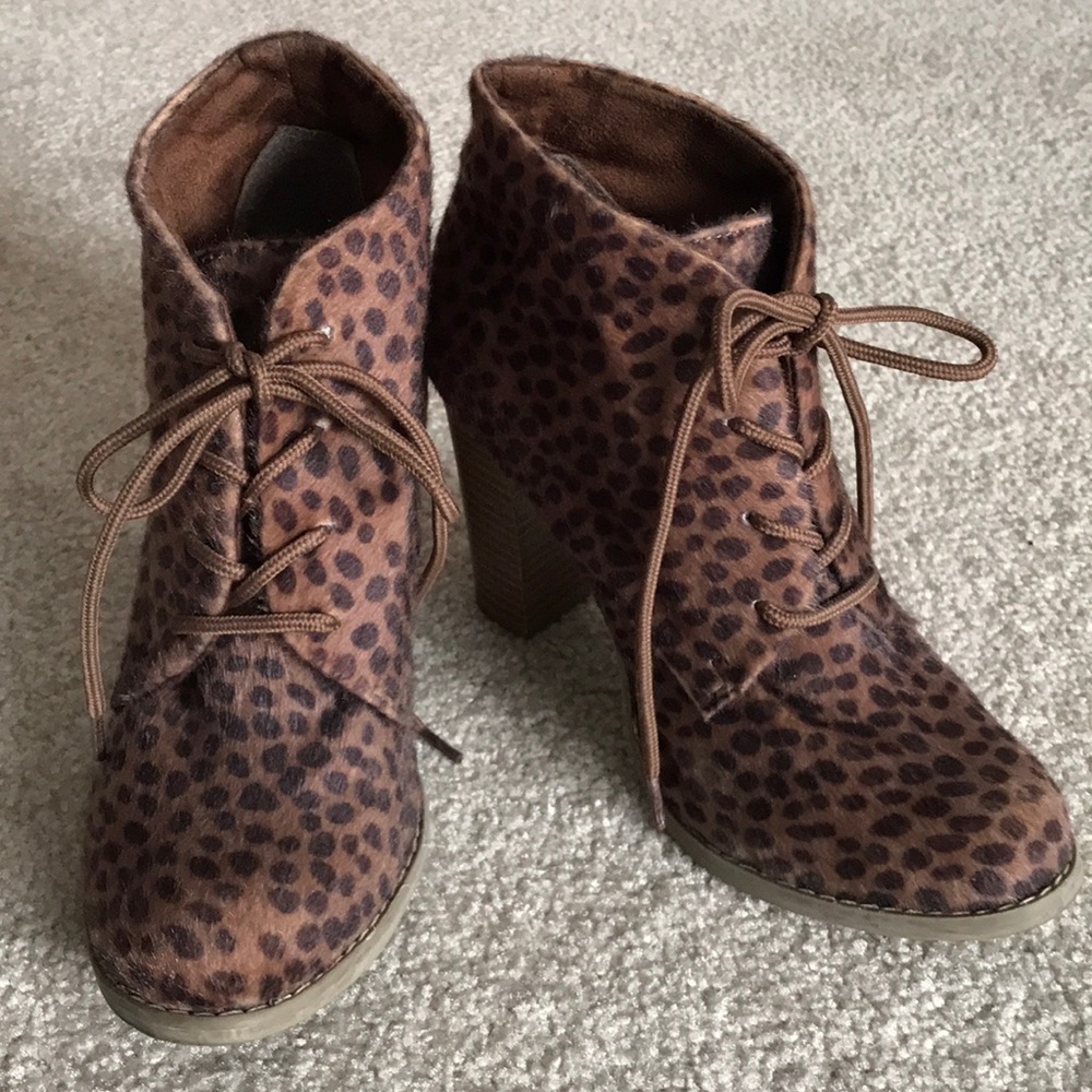 Leopard print booties